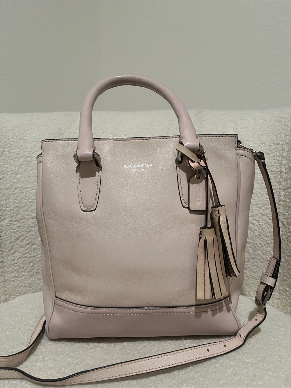 Coach Soft Pink Pebble Leather Shoulder Tote